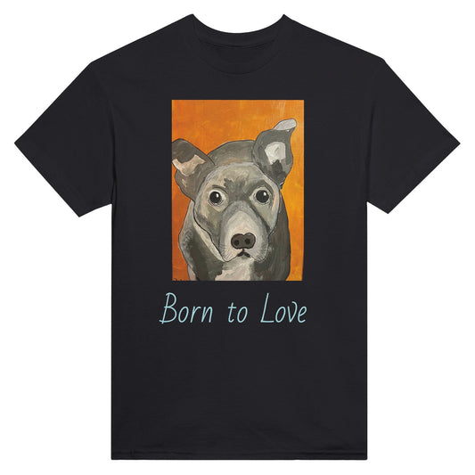 Heavyweight Unisex Crewneck T-shirt - Born to Love | Kid-Epics Expressions