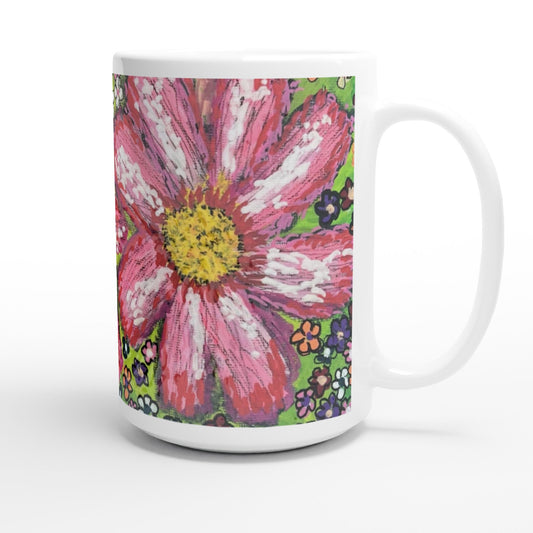 White 15oz Ceramic Mug - A Multitude of Flowers | Kid-Epics Expressions