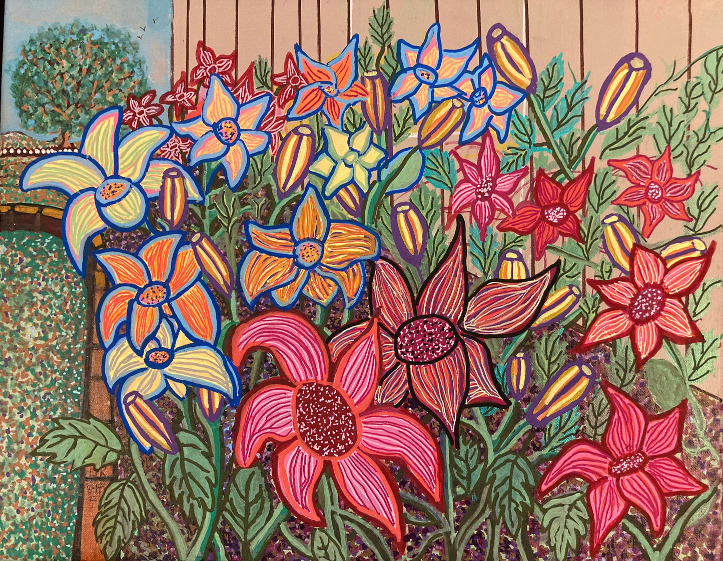 Crowded Garden, Art Print