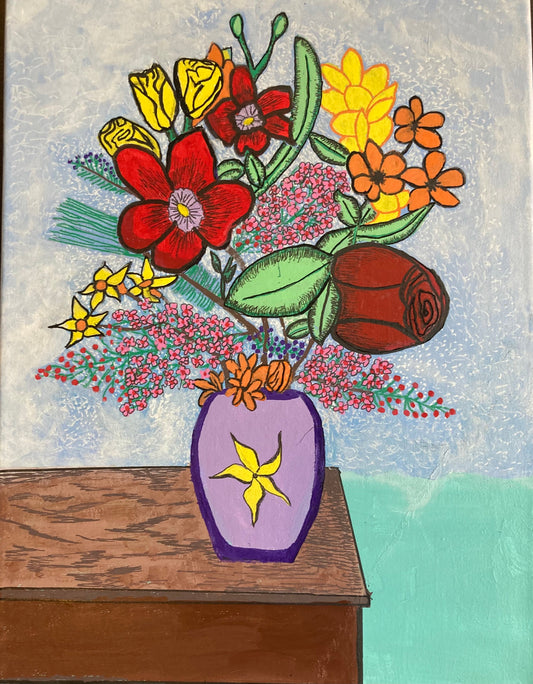 Barb's Vase of Flowers, Art Print